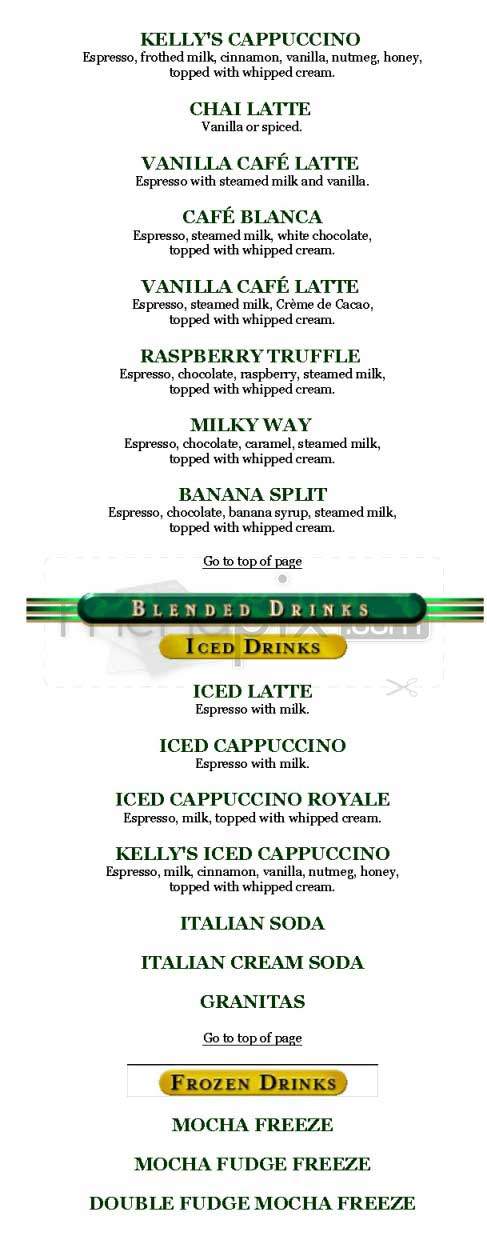 Kelly's - Burbank, CA menu_pic