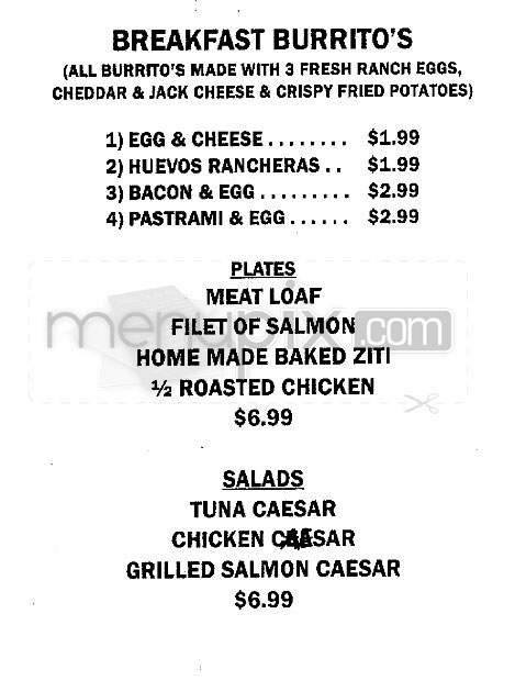 Kerry's Cafe - Valley Village, CA menu_pic