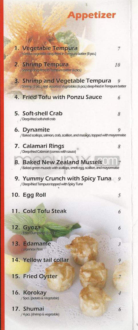 Kiku Sushi - Los Angeles, CA menu_pic