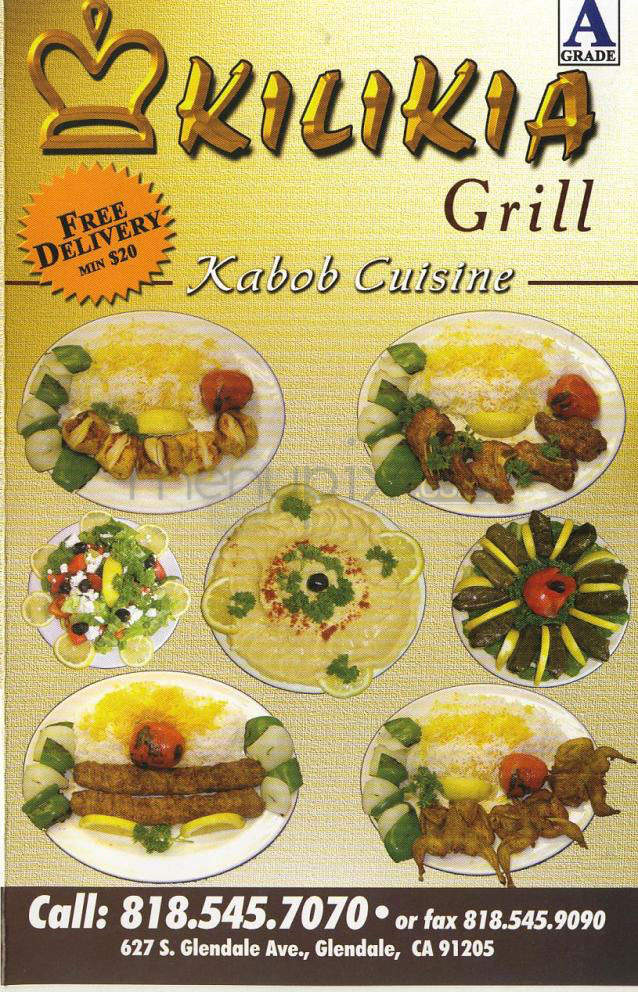 Kilikia Grill - Burbank, CA menu_pic