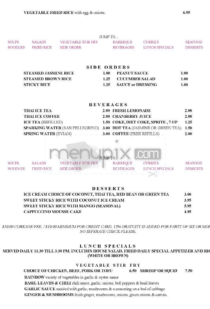 Kinaree Thai Bistro - Los Angeles, CA menu_pic