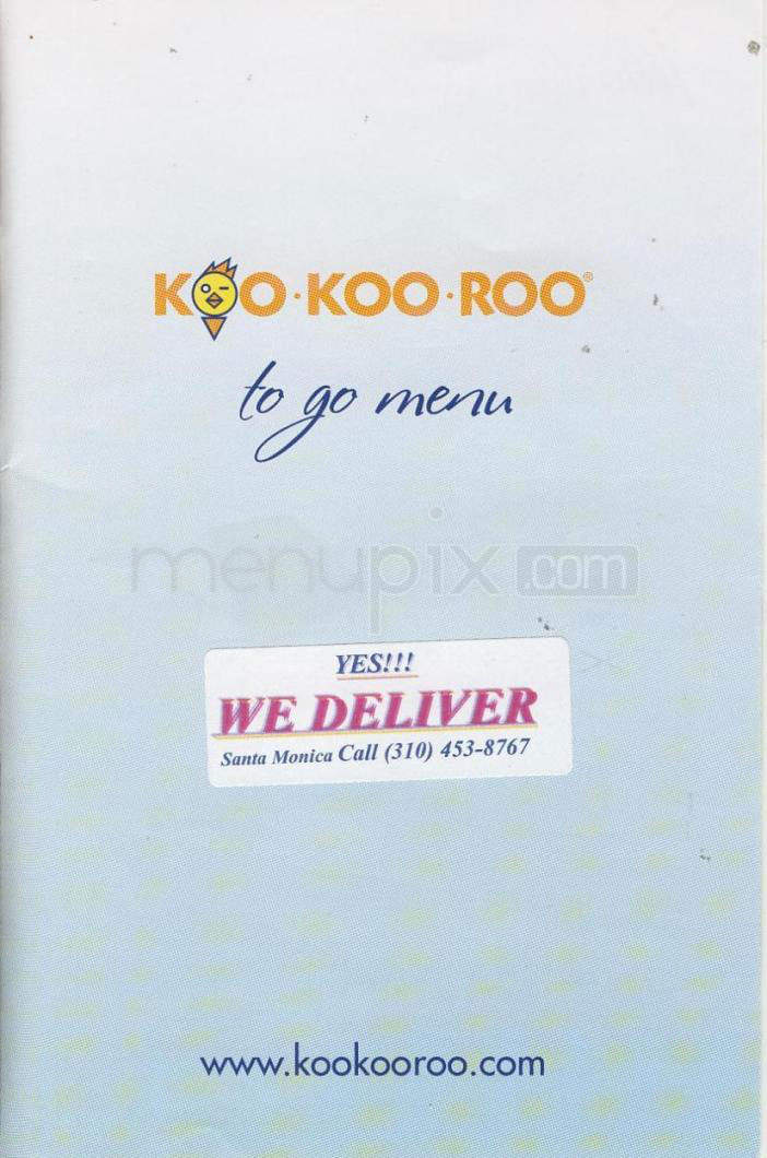 Koo Koo Roo - Santa Monica, CA menu_pic