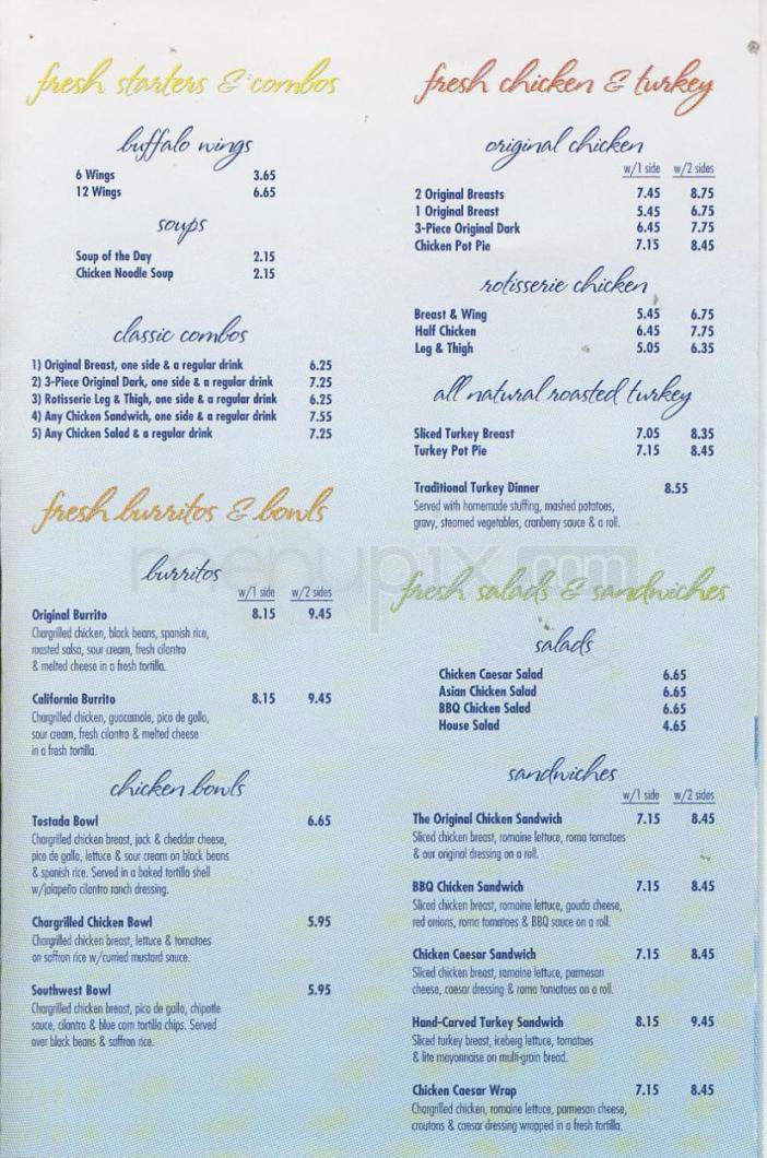 Koo Koo Roo - Santa Monica, CA menu_pic