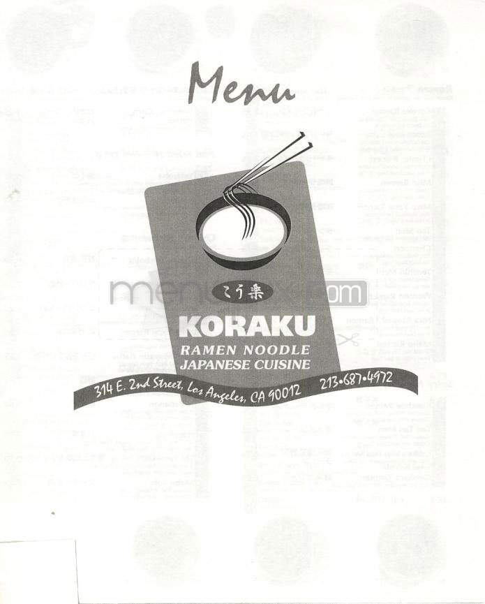 Koraku - Los Angeles, CA menu_pic