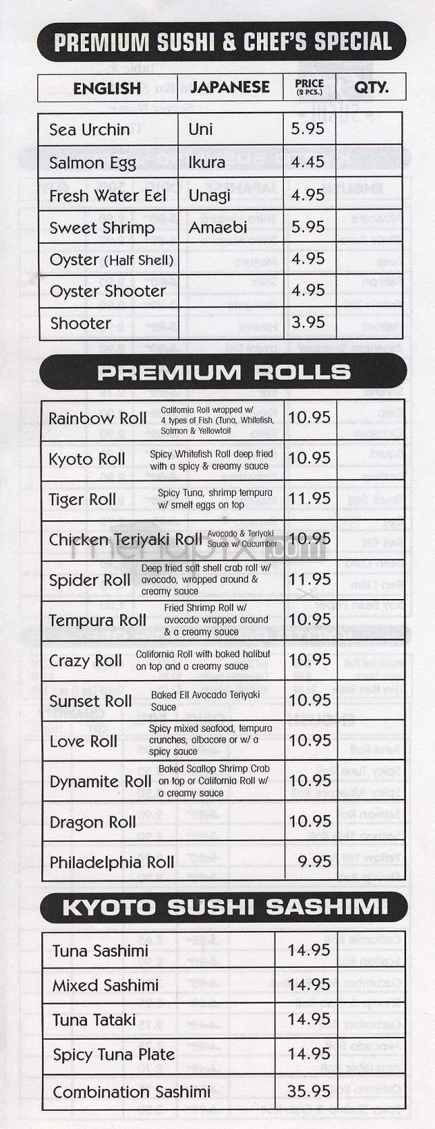 Kyoto Sushi - Coon Rapids, MN menu_pic