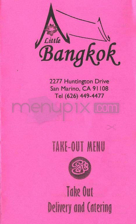 Little Bangkok - San Marino, CA menu_pic