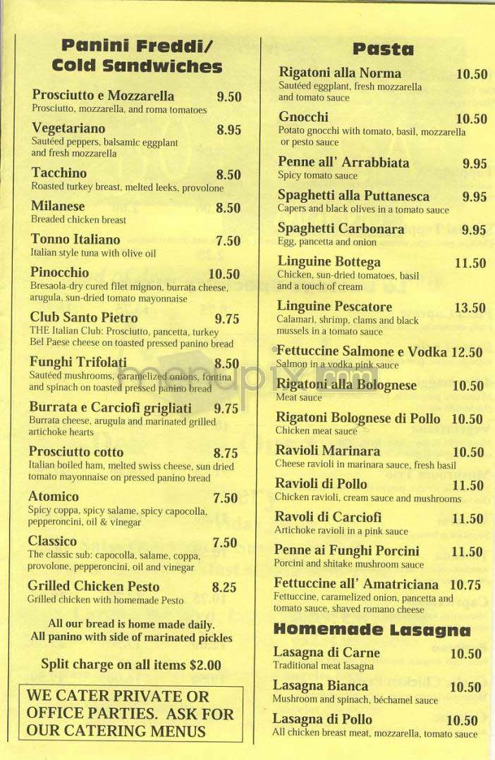 La Bottega Marino - Los Angeles, CA menu_pic