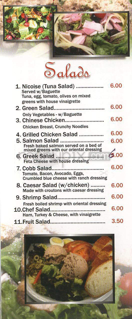 La Boulangerie Cafe - Los Angeles, CA menu_pic