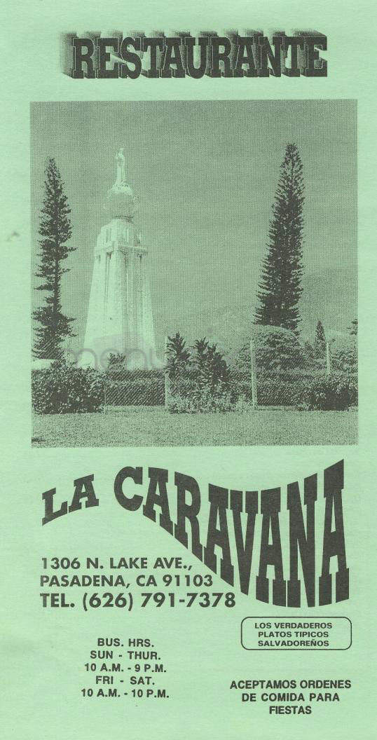 La Caravana - Pasadena, CA menu_pic