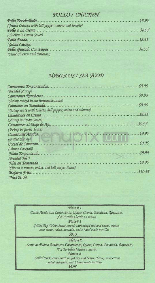 La Caravana - Pasadena, CA menu_pic