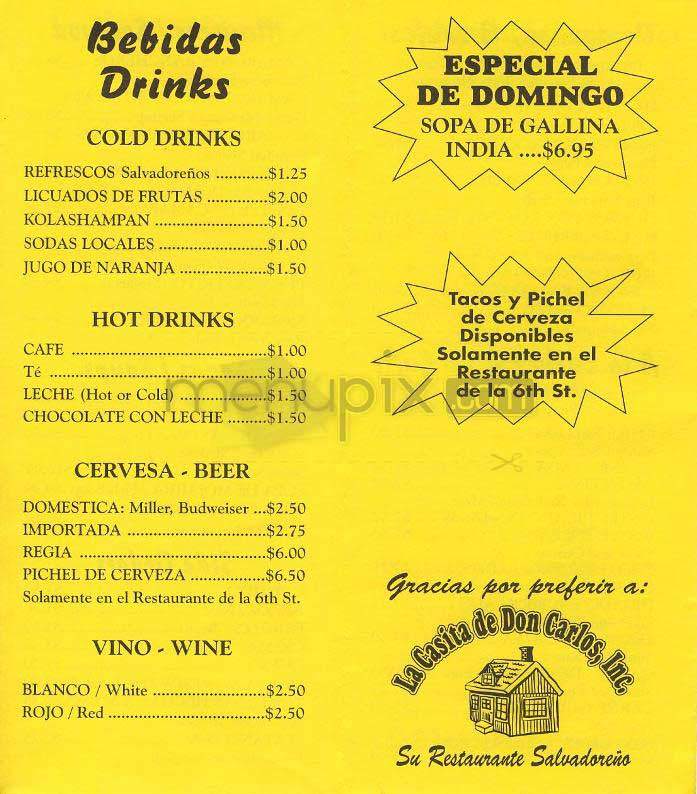 La Casita De Don Carlos - Los Angeles, CA menu_pic