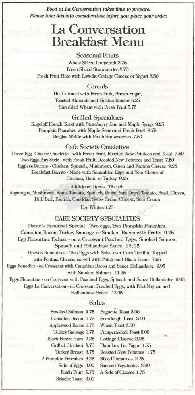 La Conversation - West Hollywood, CA menu_pic