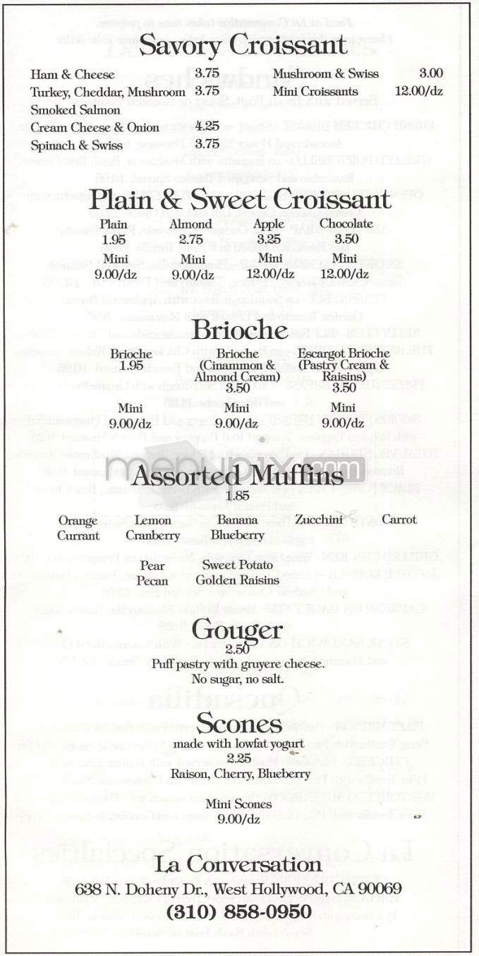 La Conversation - West Hollywood, CA menu_pic