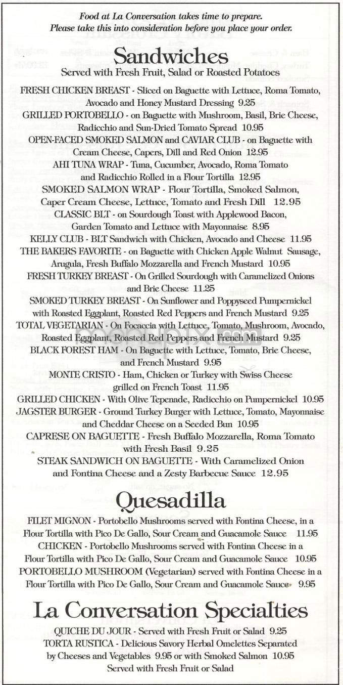 La Conversation - West Hollywood, CA menu_pic