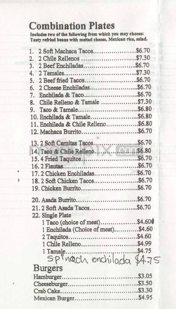 La Fogata - Sherman Oaks, CA menu_pic