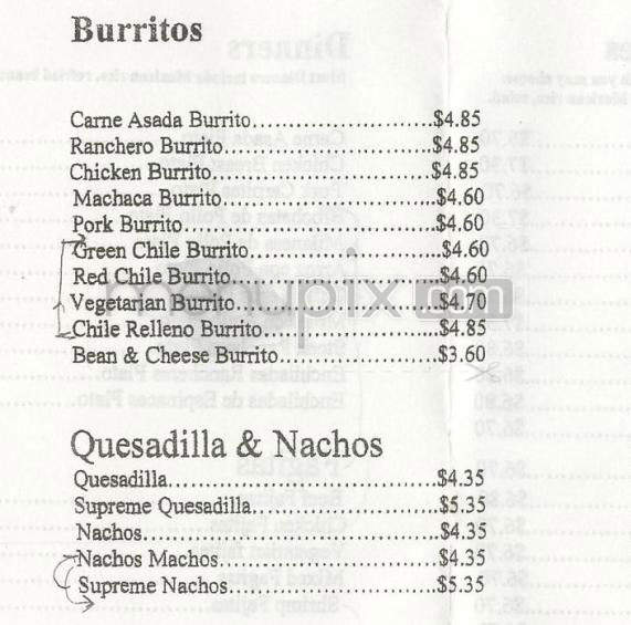 La Fogata - Sherman Oaks, CA menu_pic