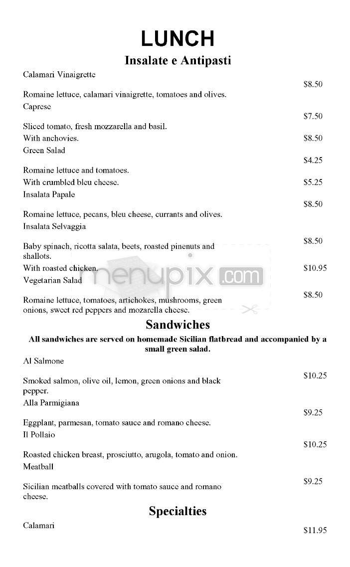 La Fornaretta Restaurant - Pasadena, CA menu_pic