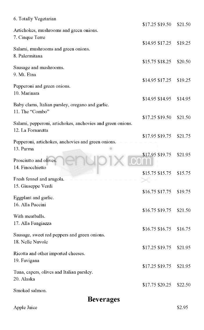 La Fornaretta Restaurant - Pasadena, CA menu_pic