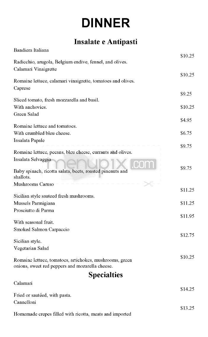 La Fornaretta Restaurant - Pasadena, CA menu_pic