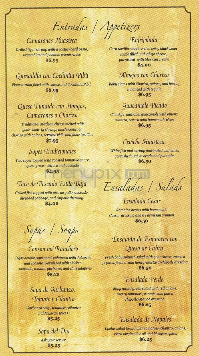 La Huasteca Restaurant - Pasadena, CA menu_pic