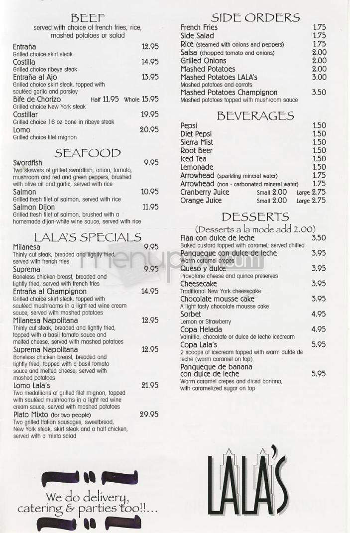 Lala's Argentine Grill - West Hollywood, CA menu_pic