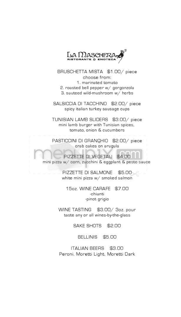 La Maschera Ristorante & Enoteca - Pasadena, CA menu_pic
