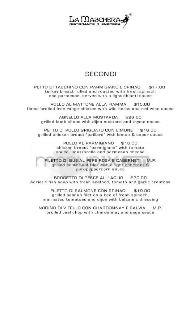 La Maschera Ristorante & Enoteca - Pasadena, CA menu_pic