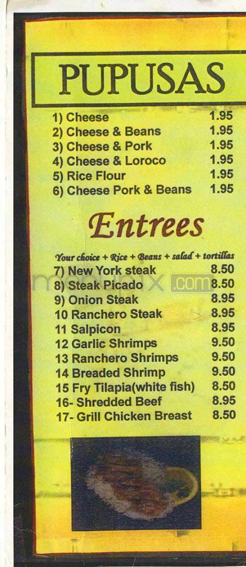 La Numero Uno - Los Angeles, CA menu_pic