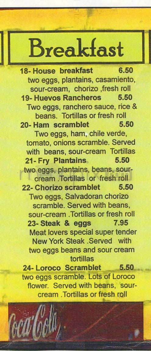 La Numero Uno - Los Angeles, CA menu_pic