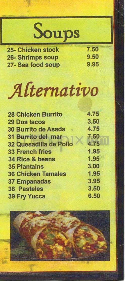 La Numero Uno - Los Angeles, CA menu_pic