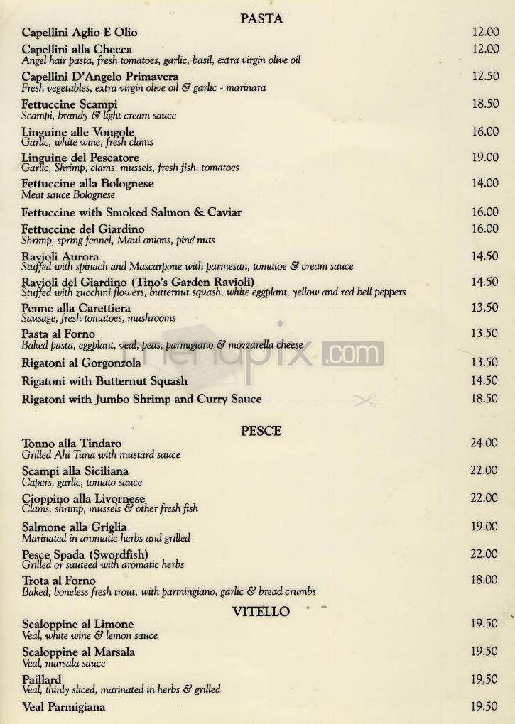 La Pergola - Sherman Oaks, CA menu_pic
