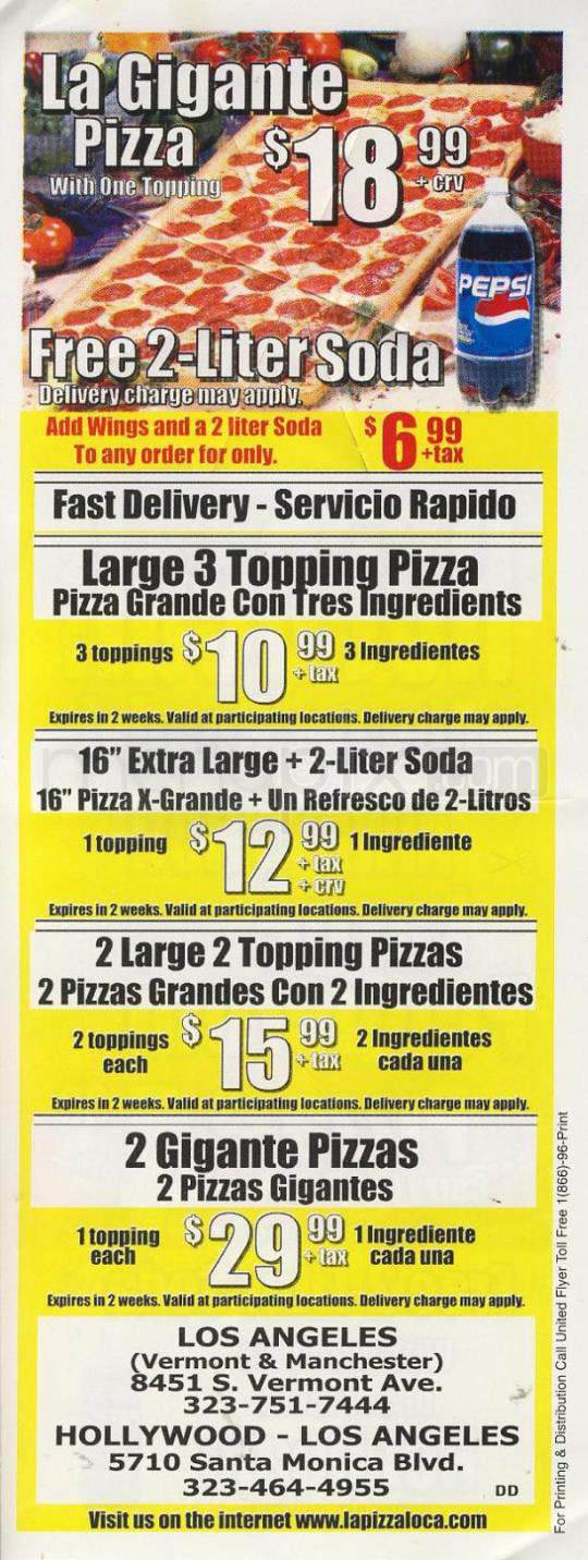 /204442/La-Pizza-Loca-Los-Angeles-CA - Los Angeles, CA
