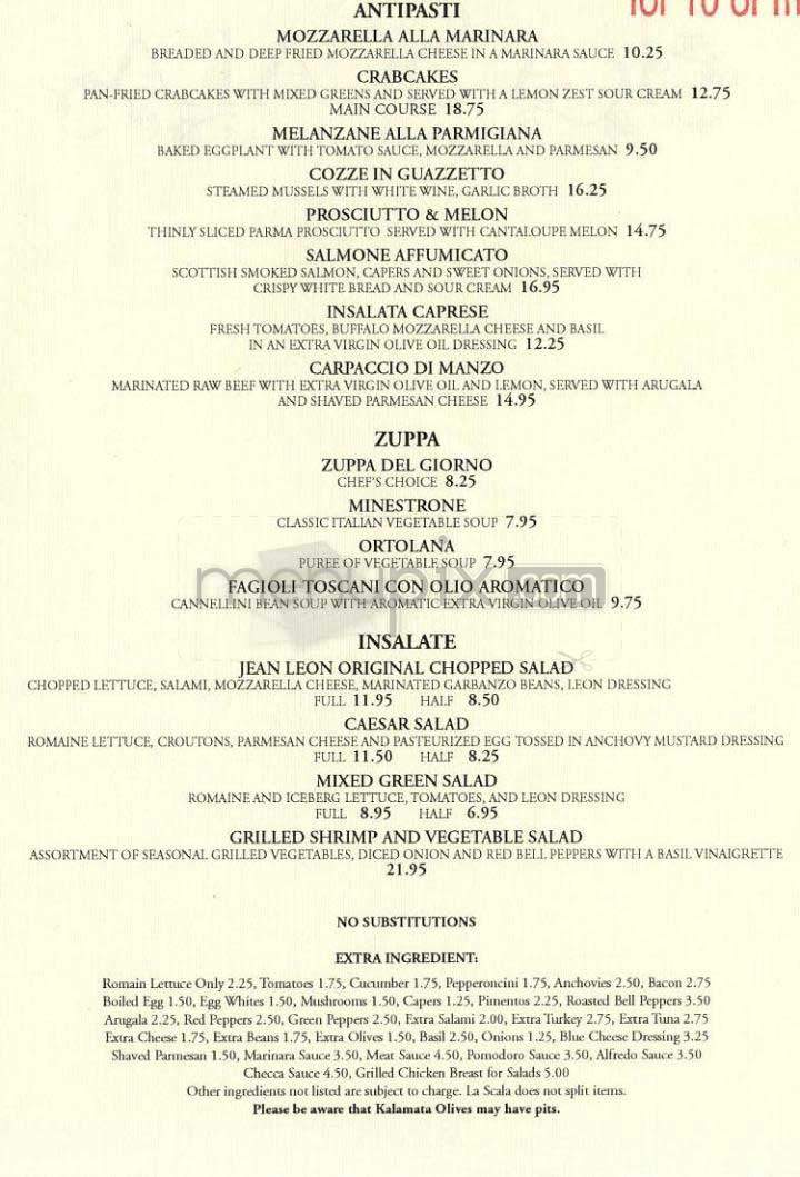 La Scala - Beverly Hills, CA menu_pic