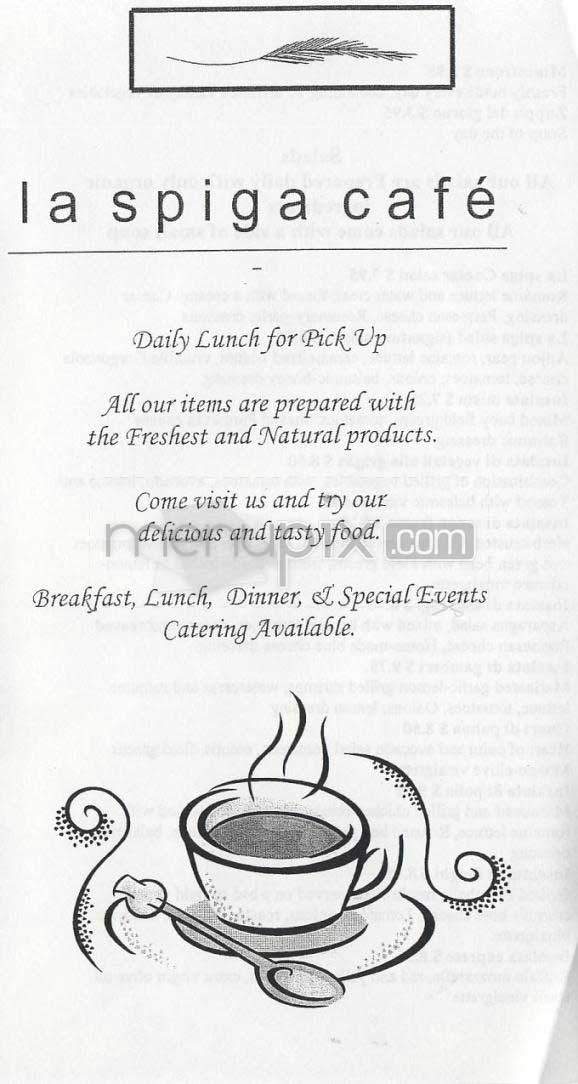 La Spiga Cafe - Los Angeles, CA menu_pic