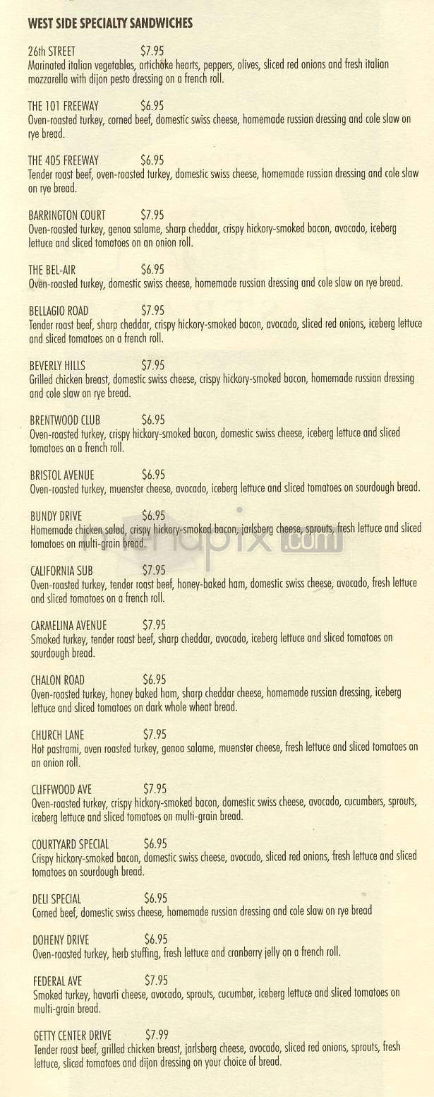 La Strada - Los Angeles, CA menu_pic