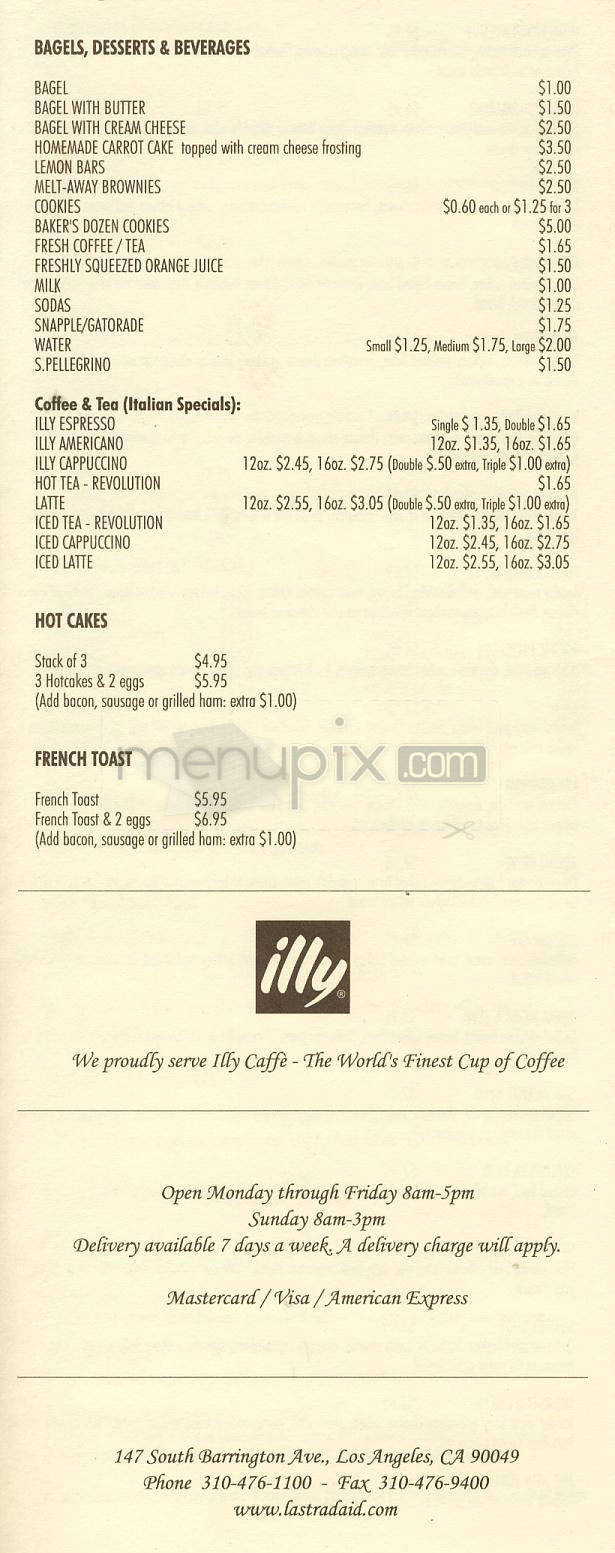 La Strada - Los Angeles, CA menu_pic