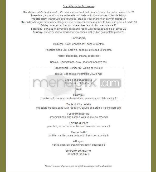 La Terza - Los Angeles, CA menu_pic