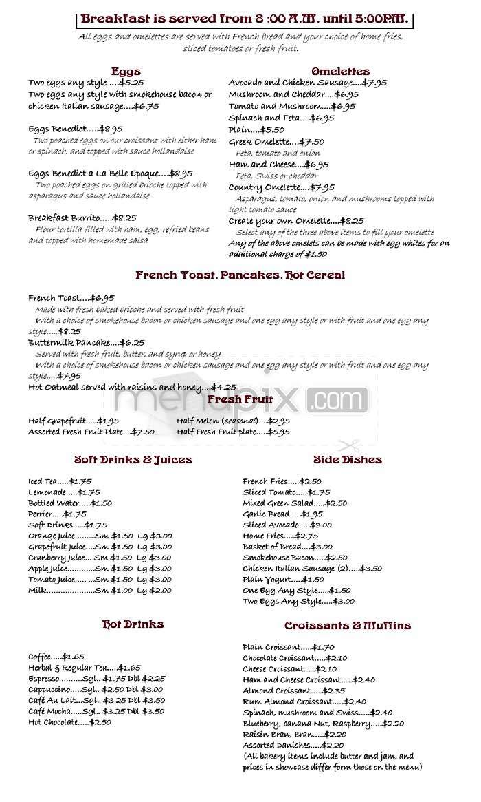 La Belle Epoque - Los Angeles, CA menu_pic