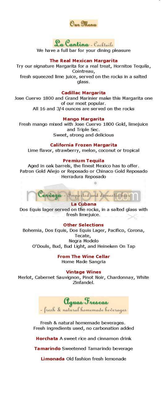 La Golondrina Mexican Cafe - Los Angeles, CA menu_pic