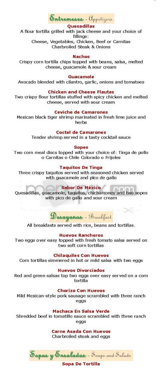 La Golondrina Mexican Cafe - Los Angeles, CA menu_pic