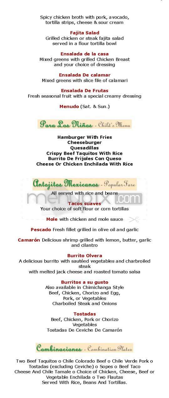 La Golondrina Mexican Cafe - Los Angeles, CA menu_pic