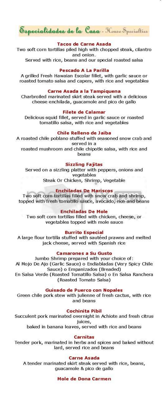 La Golondrina Mexican Cafe - Los Angeles, CA menu_pic