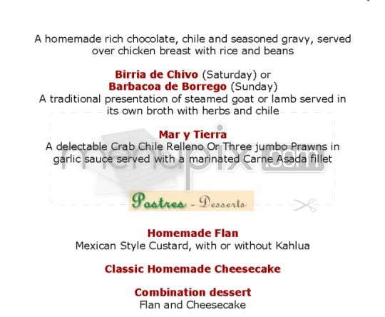La Golondrina Mexican Cafe - Los Angeles, CA menu_pic