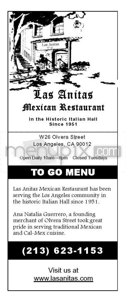 Las Anitas - Los Angeles, CA menu_pic