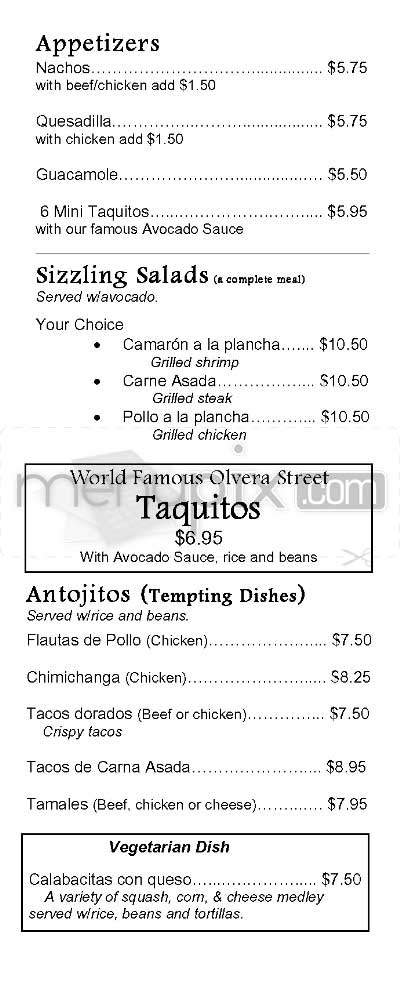 Las Anitas - Los Angeles, CA menu_pic