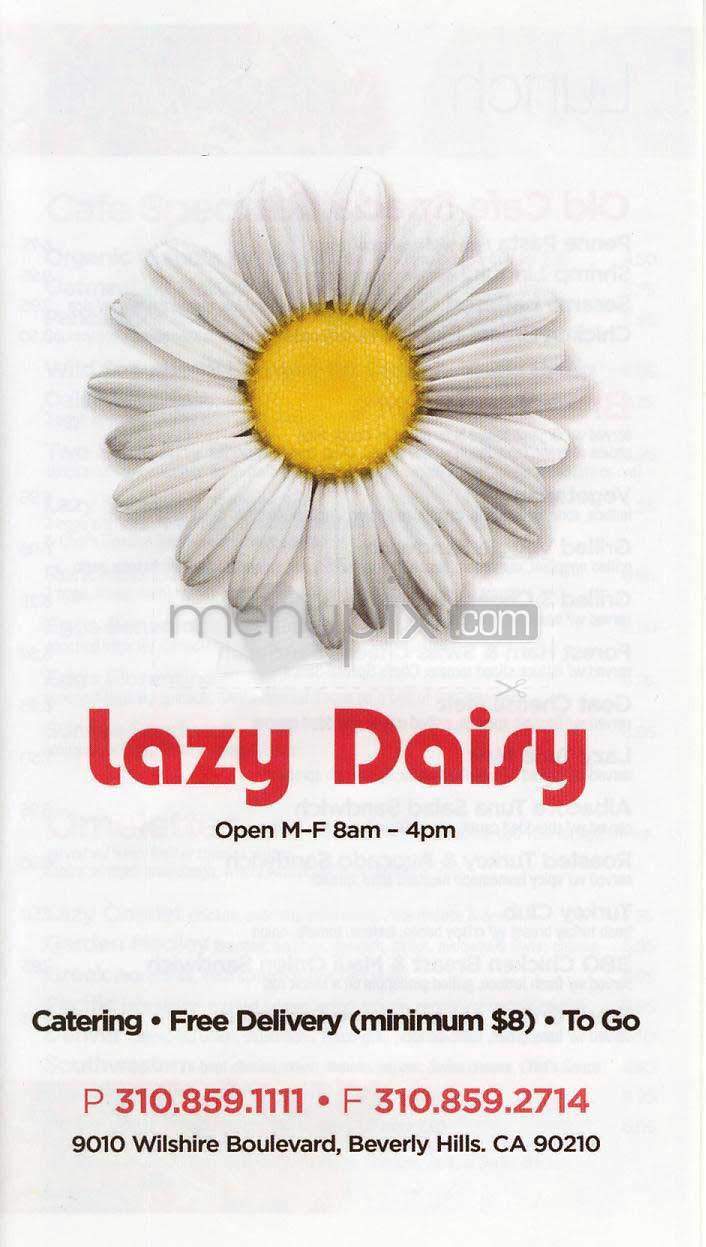 Lazy Daisy Cafe - Beverly Hills, CA menu_pic