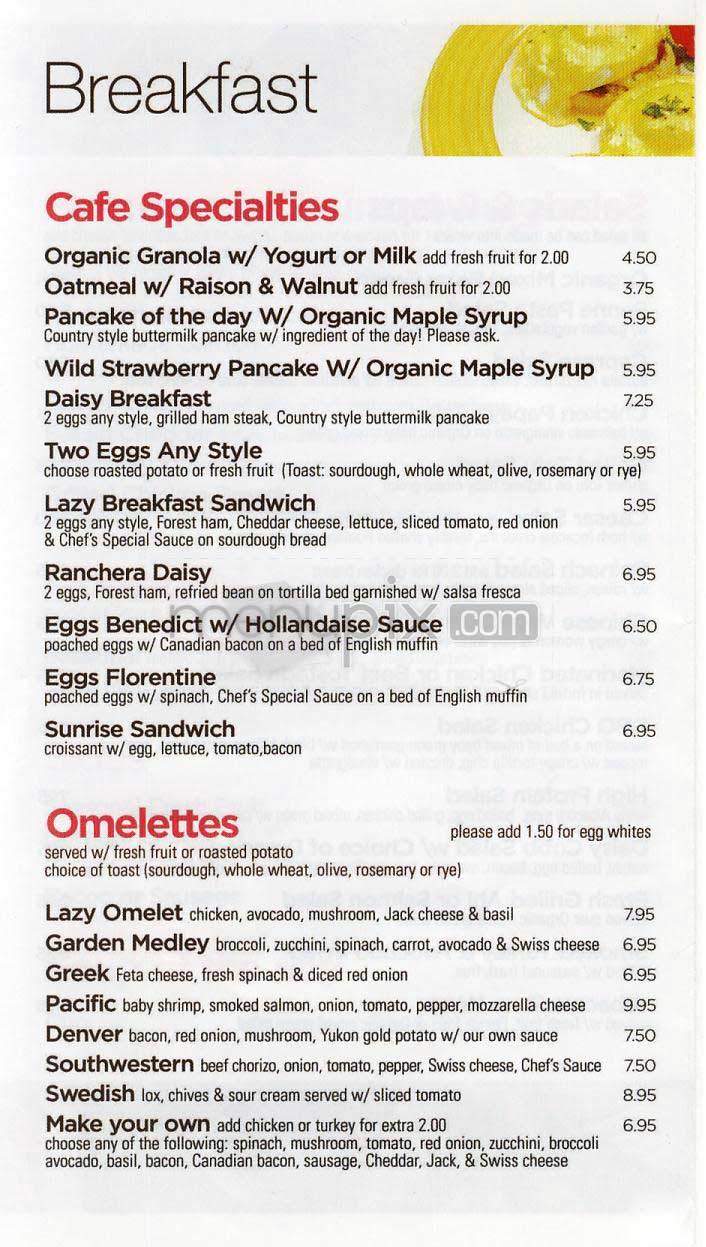Lazy Daisy Cafe - Beverly Hills, CA menu_pic