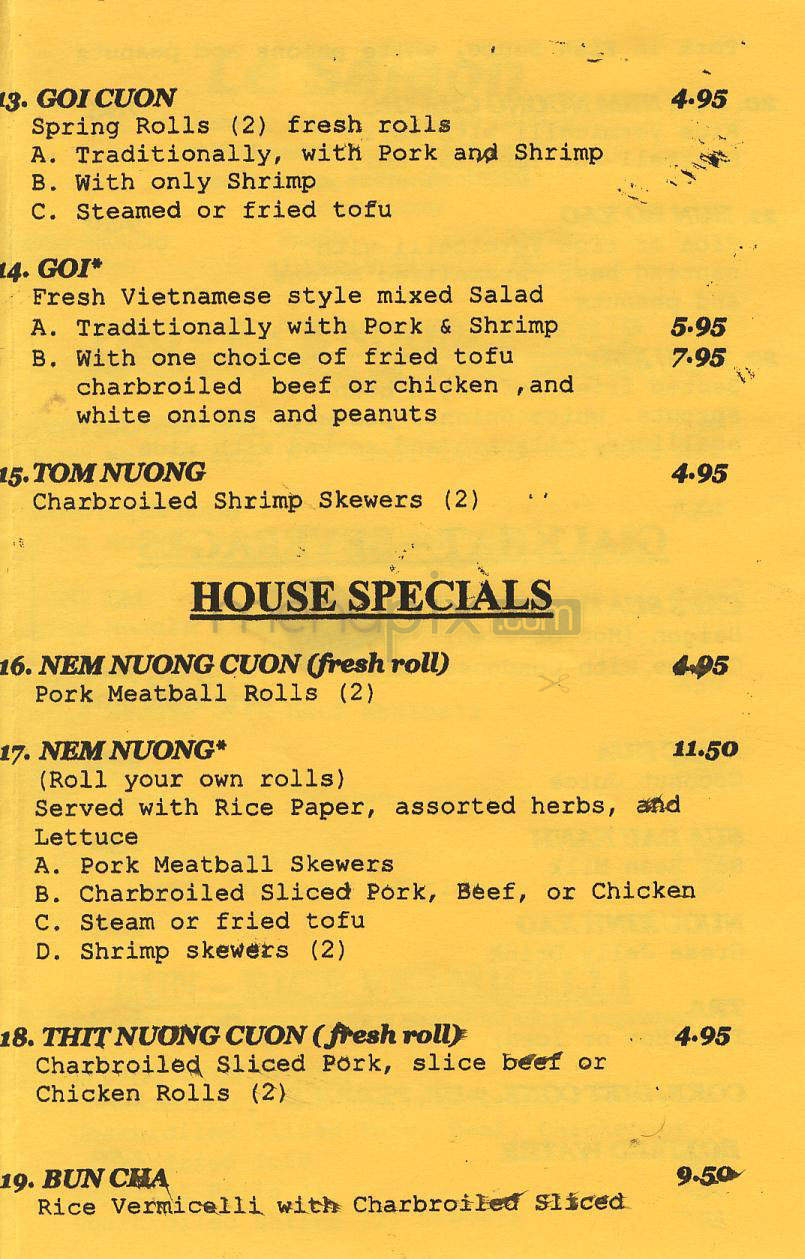 Le Saigon - Los Angeles, CA menu_pic