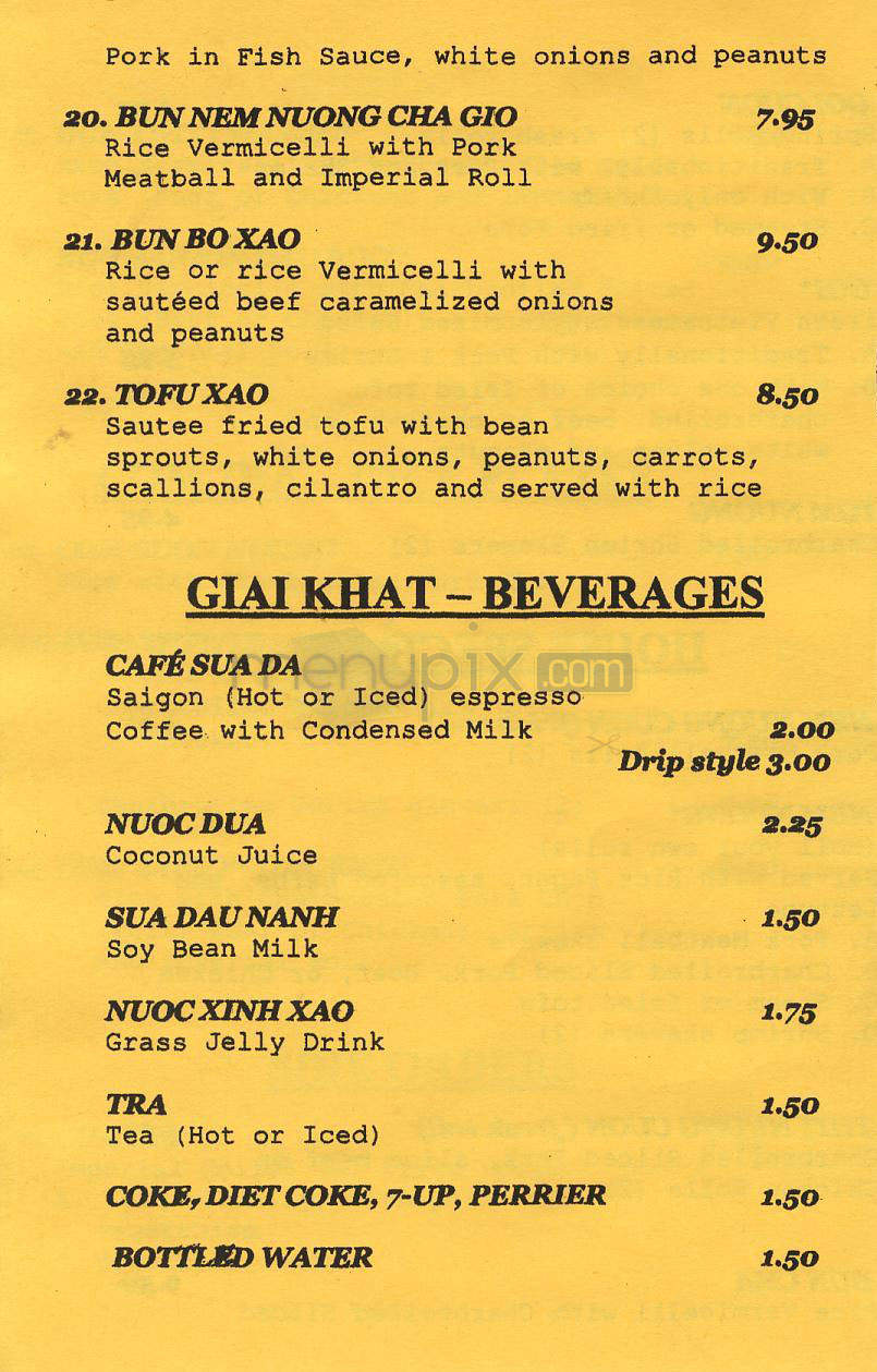 Le Saigon - Los Angeles, CA menu_pic