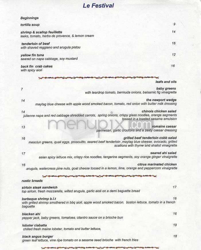 Le Festival - Los Angeles, CA menu_pic